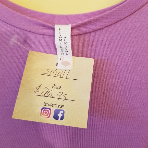 Tiered Bell Sleeve Tunic Length Top in Lavender - Picture 5 of 6